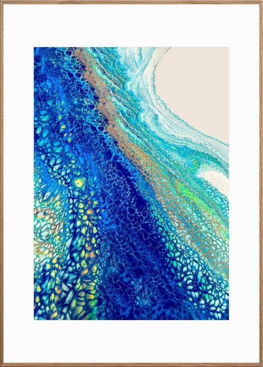 Into the Blue - Paper Art Print - Coastal Abstract Art Inspired by Cornwall by Sam Taylor