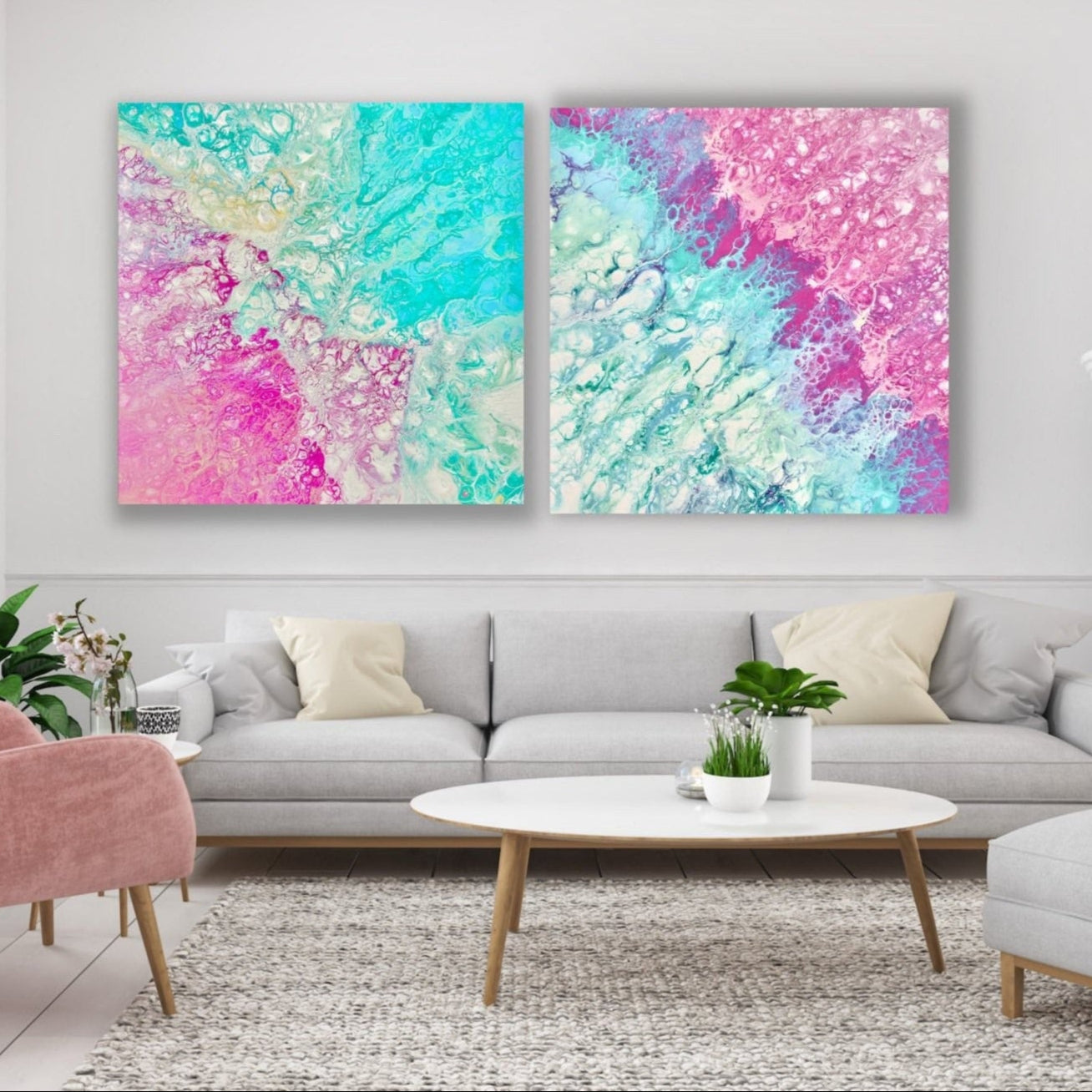 Whispers in Water & Chromatic Drift Gallery Set of Two - Canvas Prints