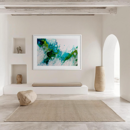Blue wall prints