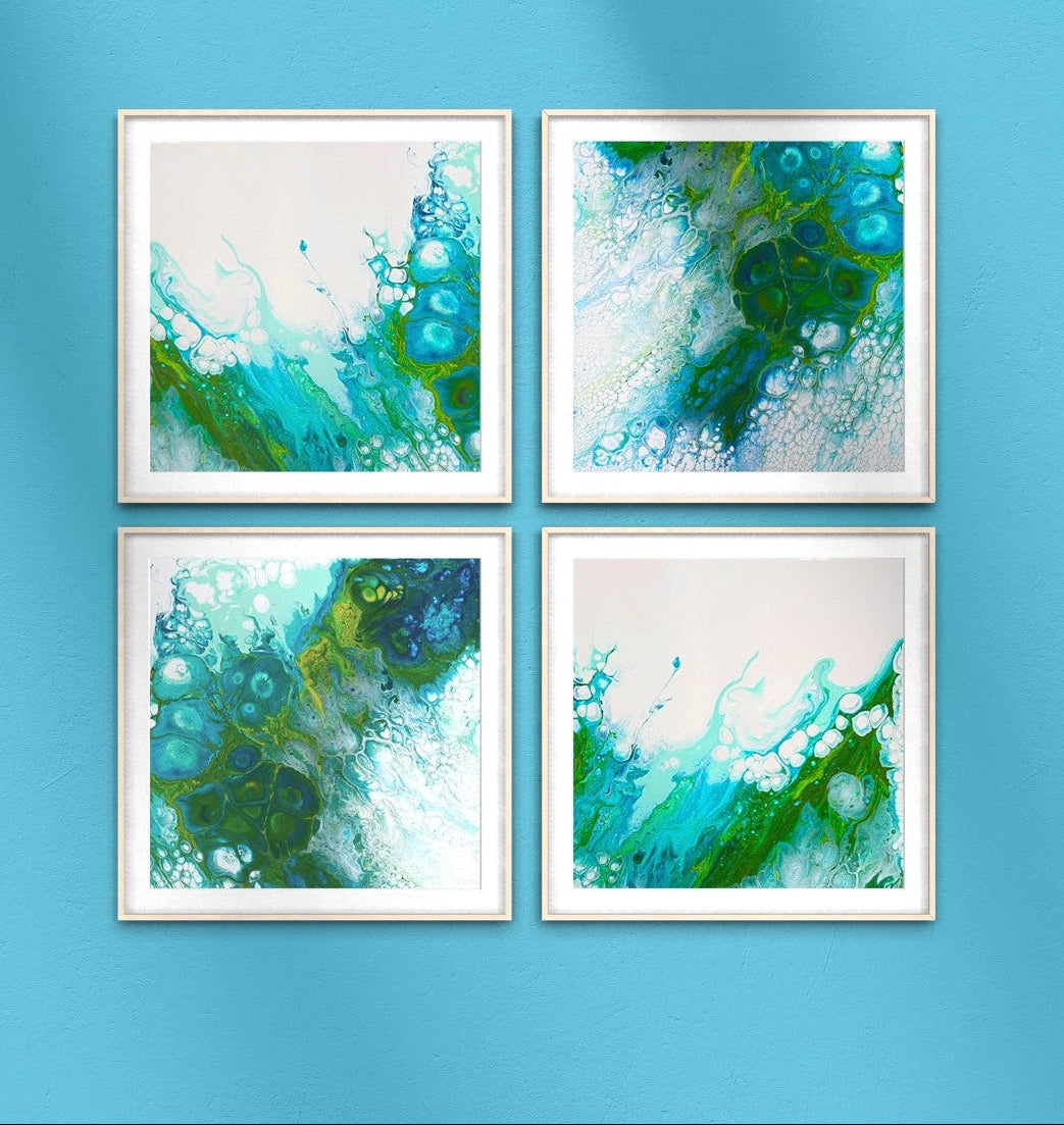 Beneath the Surface Mini Prints - Coastal Abstract Art by Sam Taylor