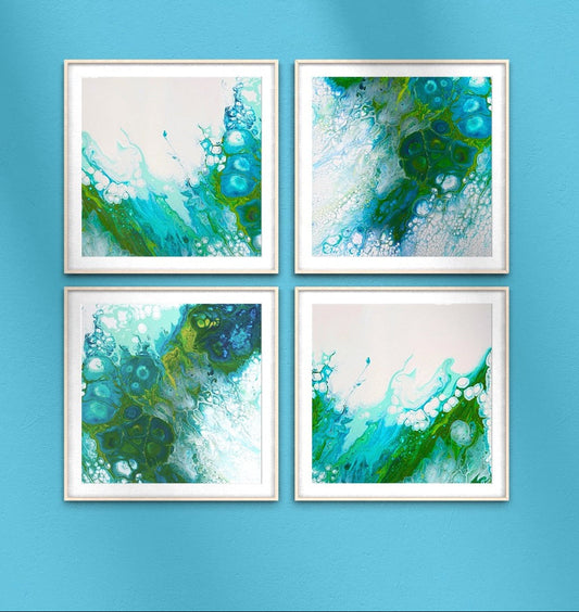 Beneath the Surface Mini Prints - Coastal Abstract Art by Sam Taylor