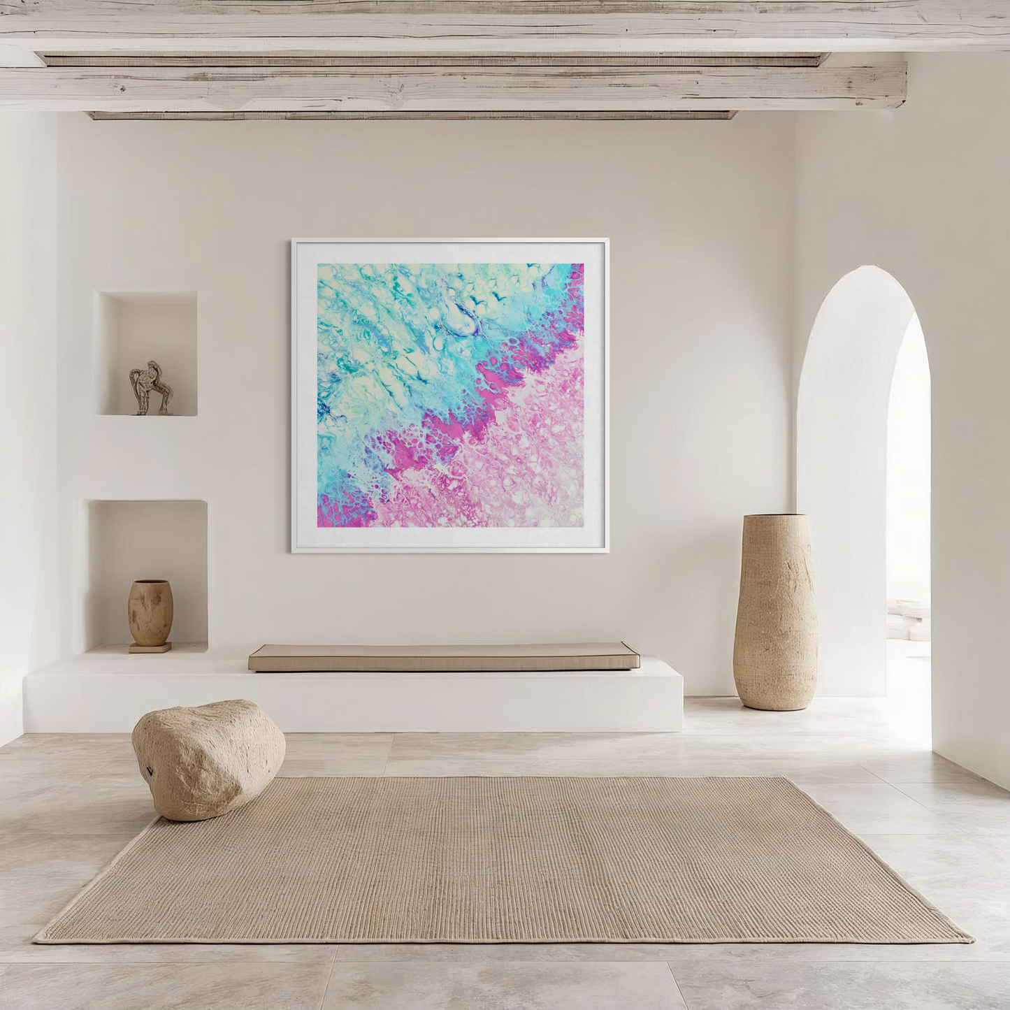 Pink abstract paintings