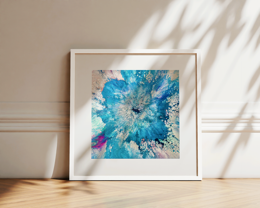 Blue abstract art prints