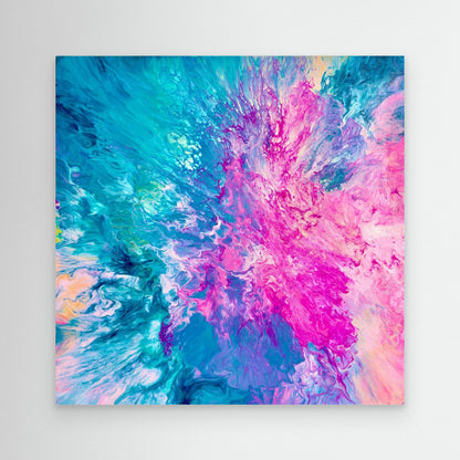 DRIFTED INTO CERULEAN - Vibrant, Expressive Abstract Artwork by Sam Taylor