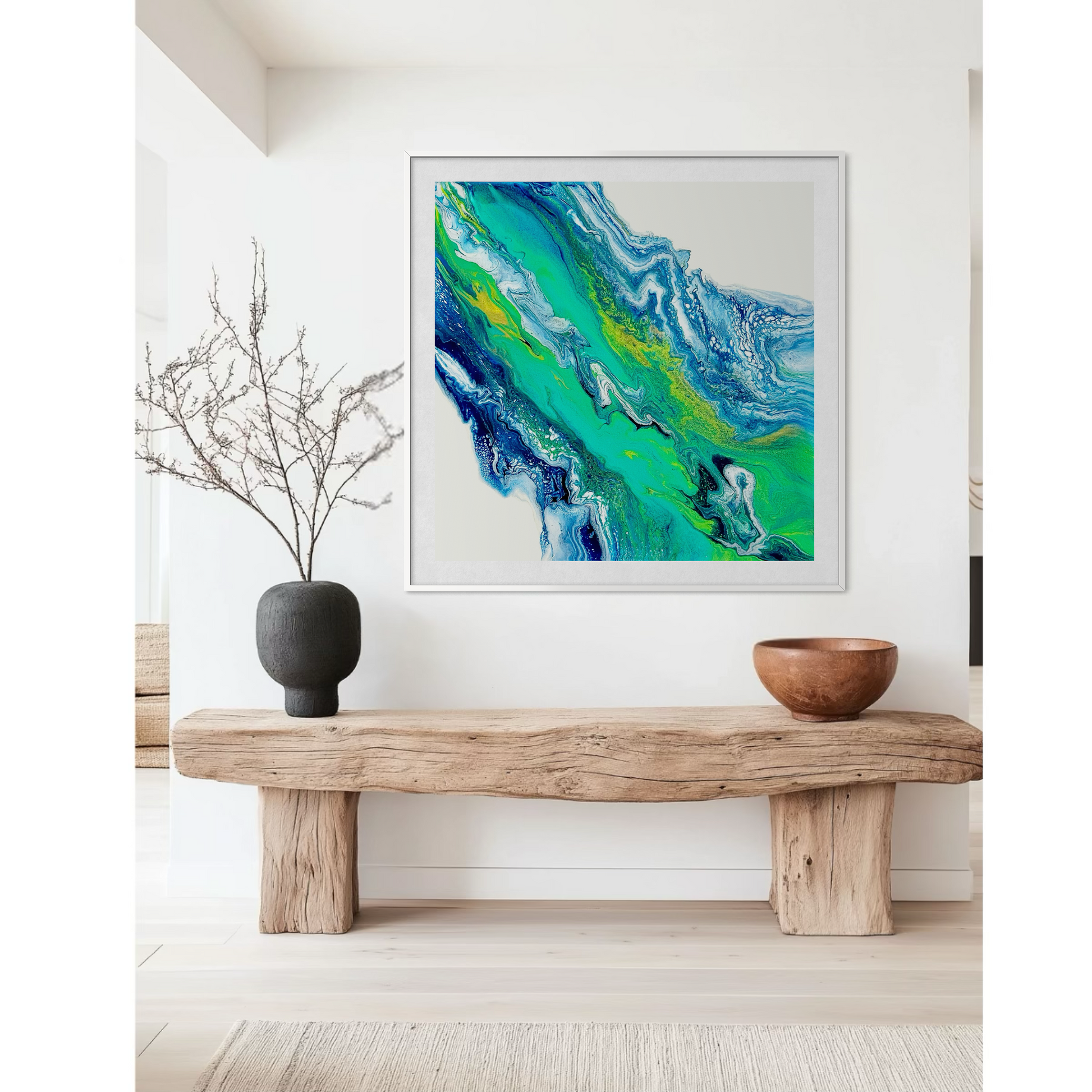 Blue abstract art prints