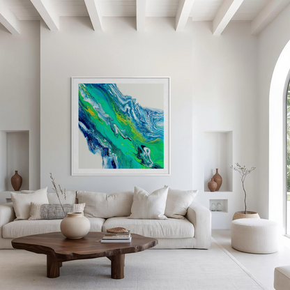 Colourful green abstract art