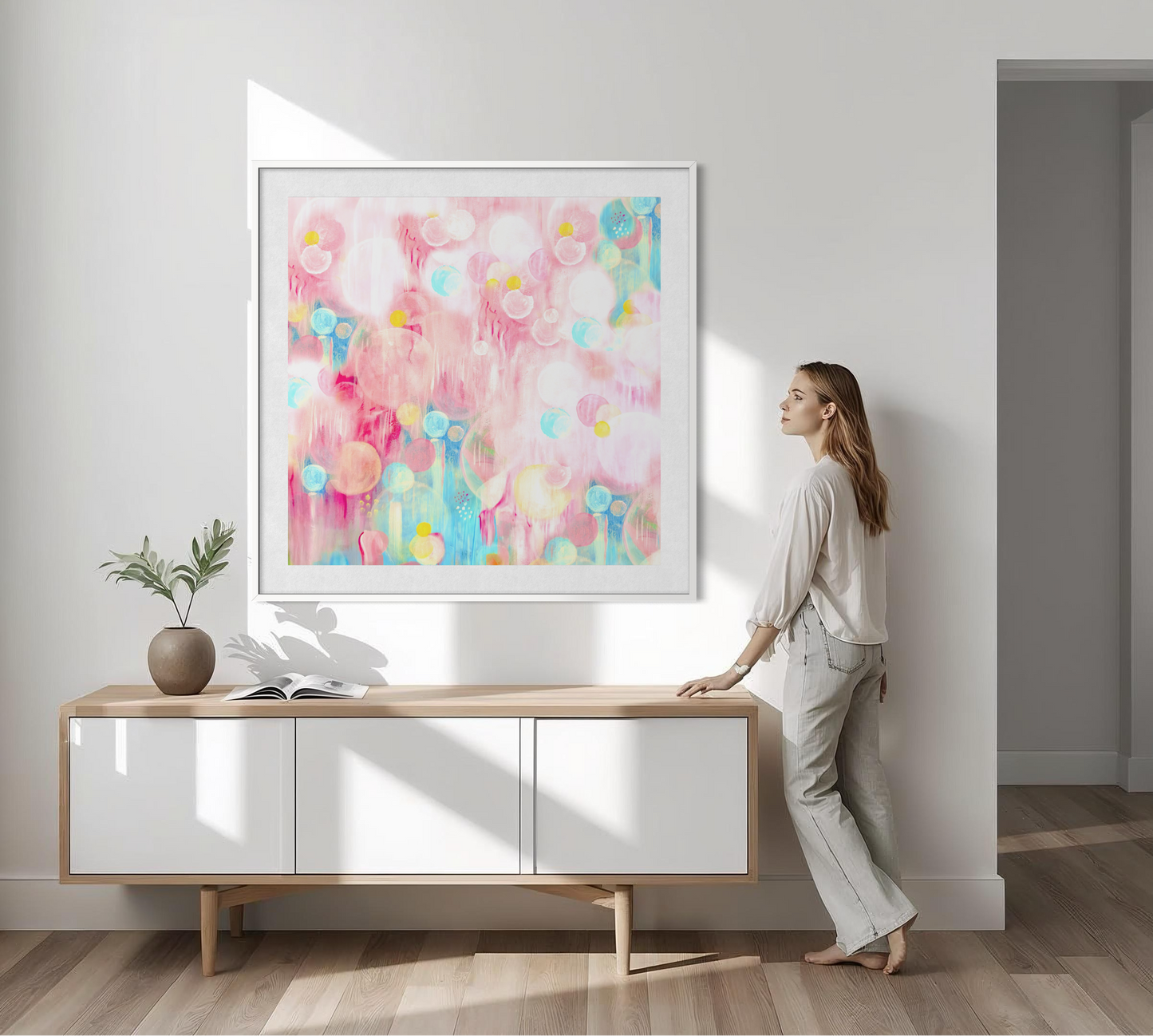 Pink colourful wall art