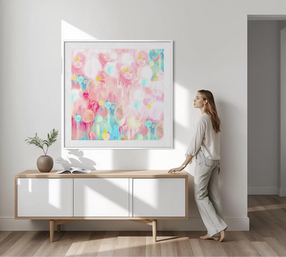 Pink colourful wall art
