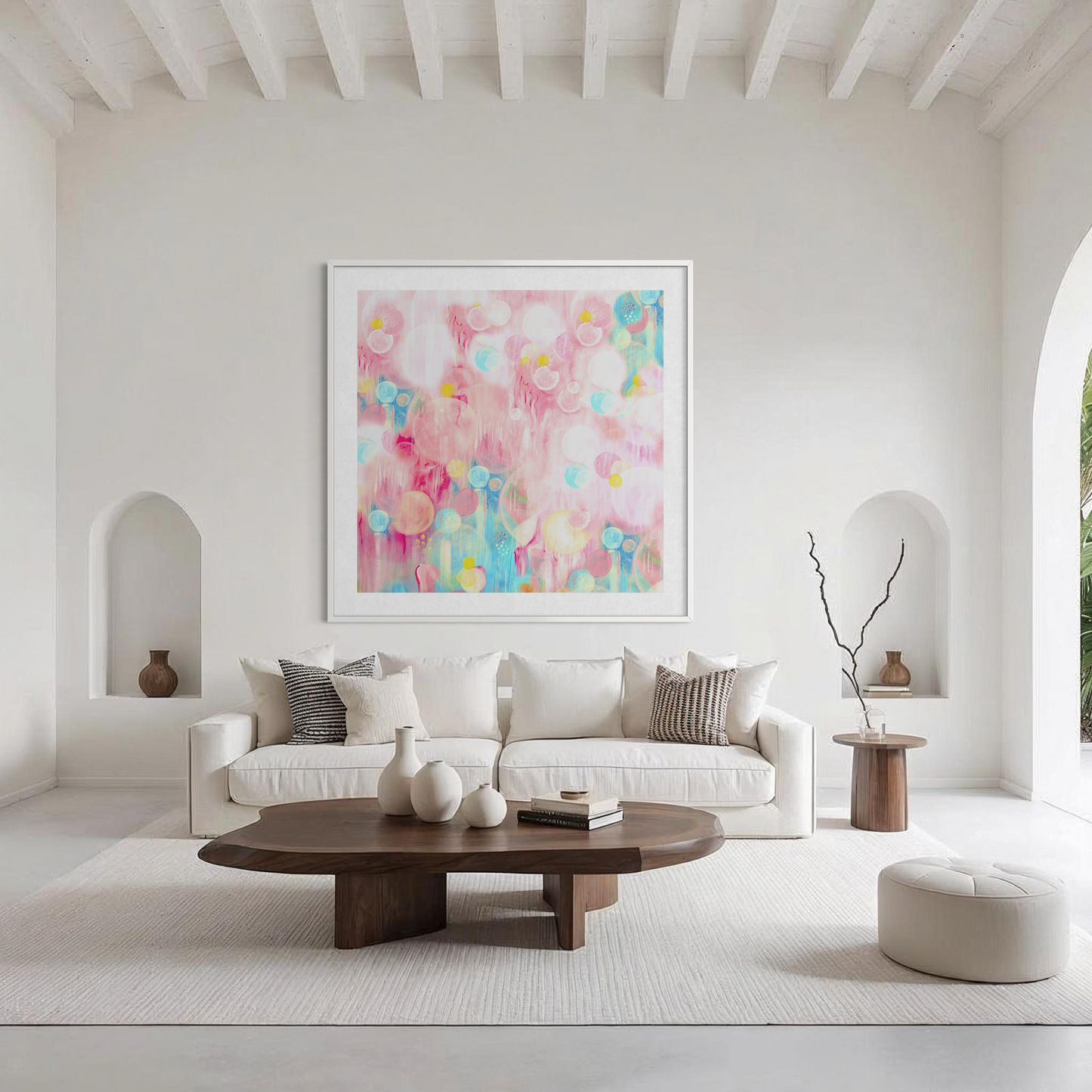 Soft, dreamy pink abstract art