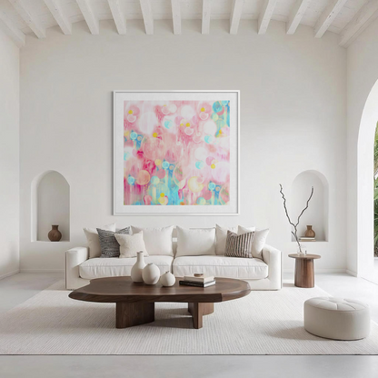 Soft, dreamy pink abstract art