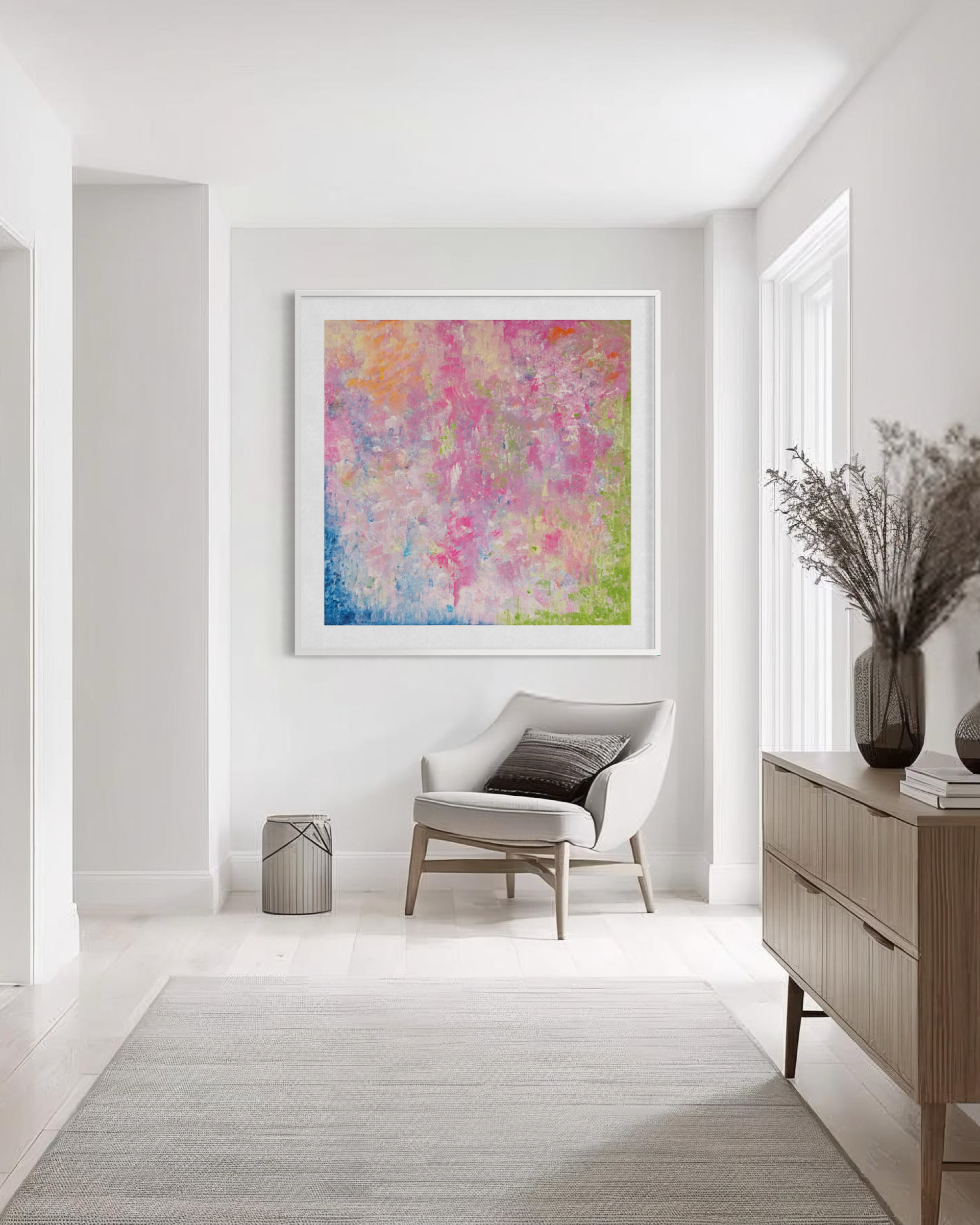 Soft Pink abstract art for the home
