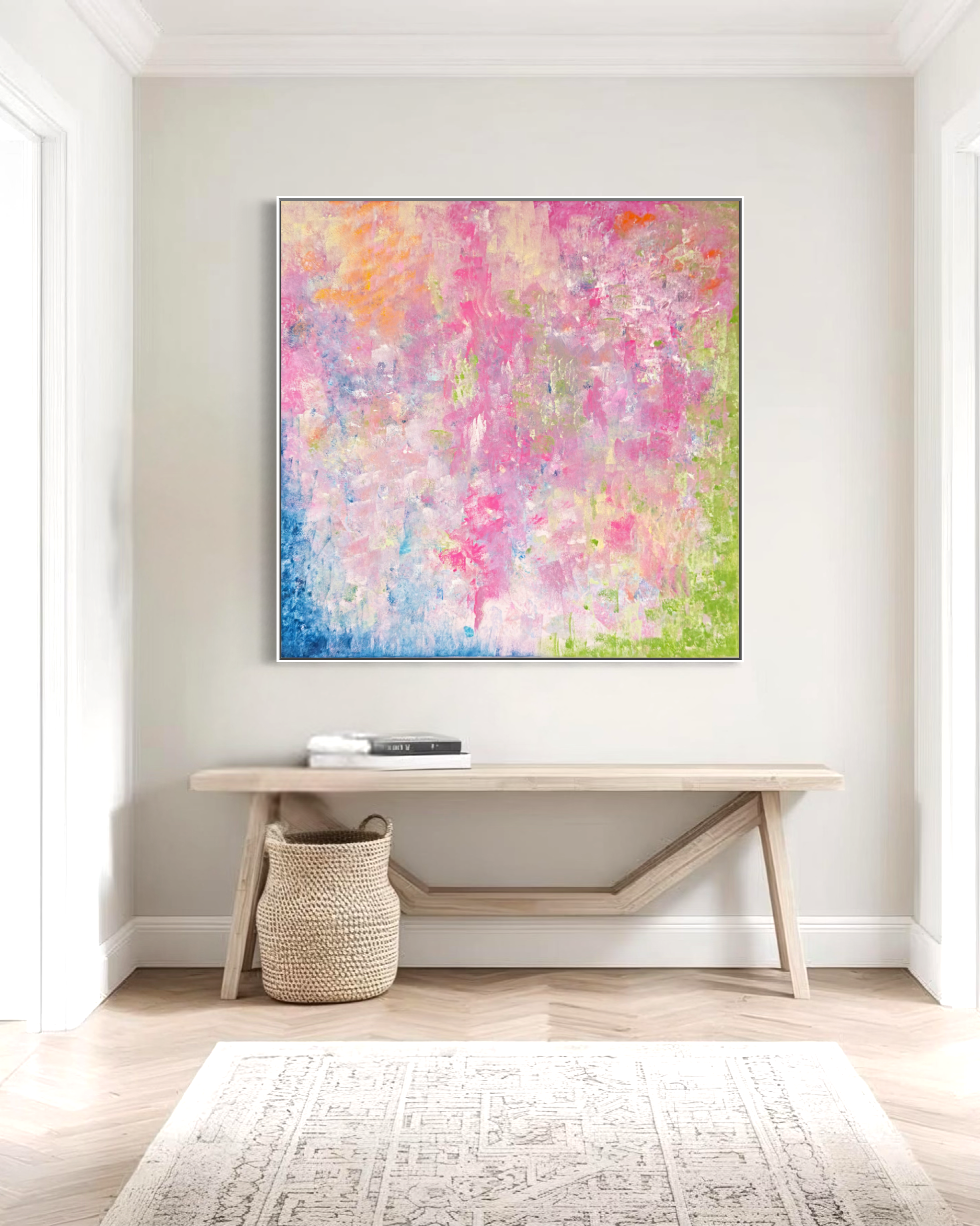 Pink Wall Art in white frame