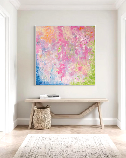 Pink Wall Art in white frame