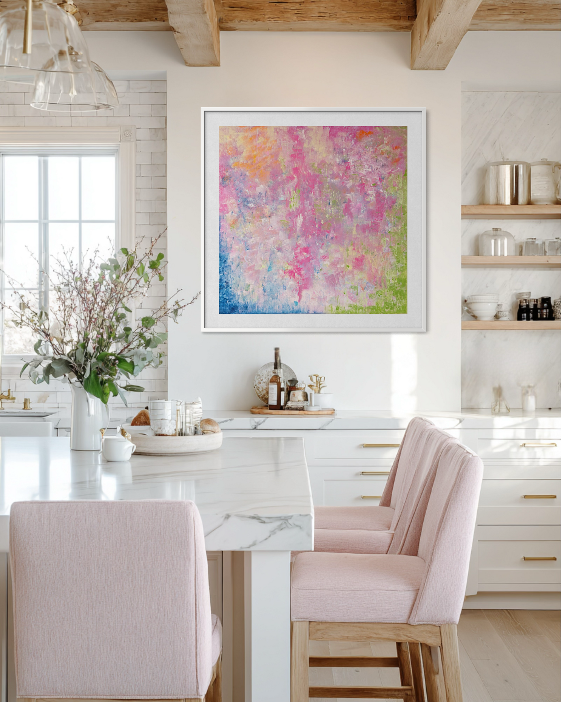 Pink abstract prints