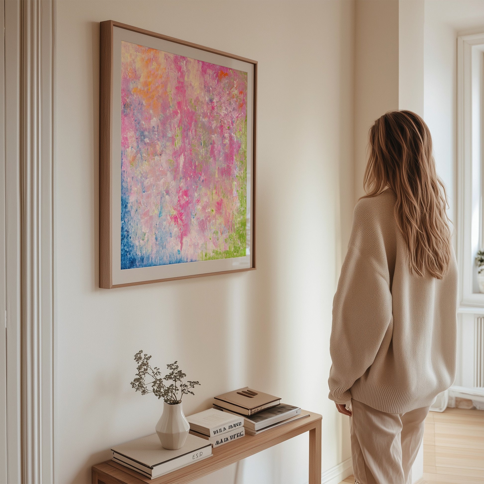 Pink abstract art for the home