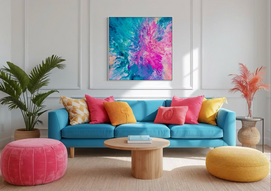 Drifted into Cerulean - Original Artwork on Canvas