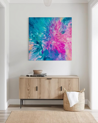 Drifted into Cerulean - Original Artwork on Canvas