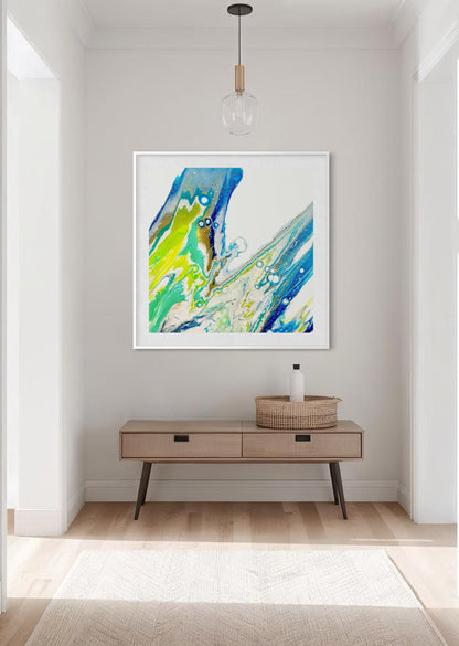 Coastal wall art in blue and green