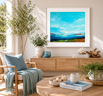 Blue Coastal Abstract Art