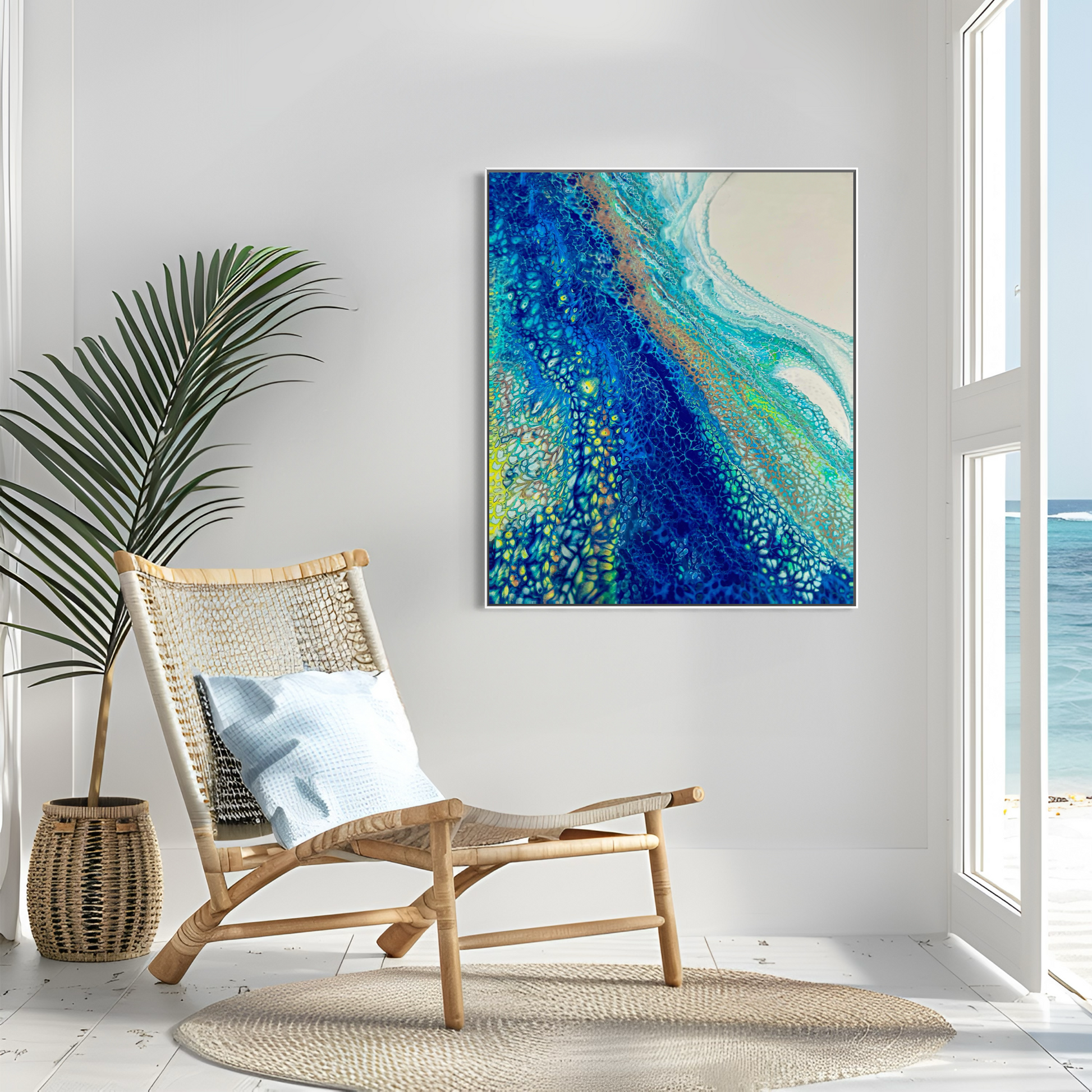 Blue abstract art