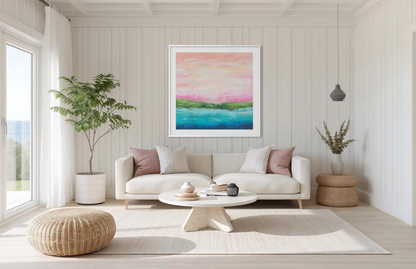 Pink abstract art for the home