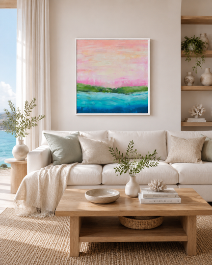 Pink Coastal Abstract Art
