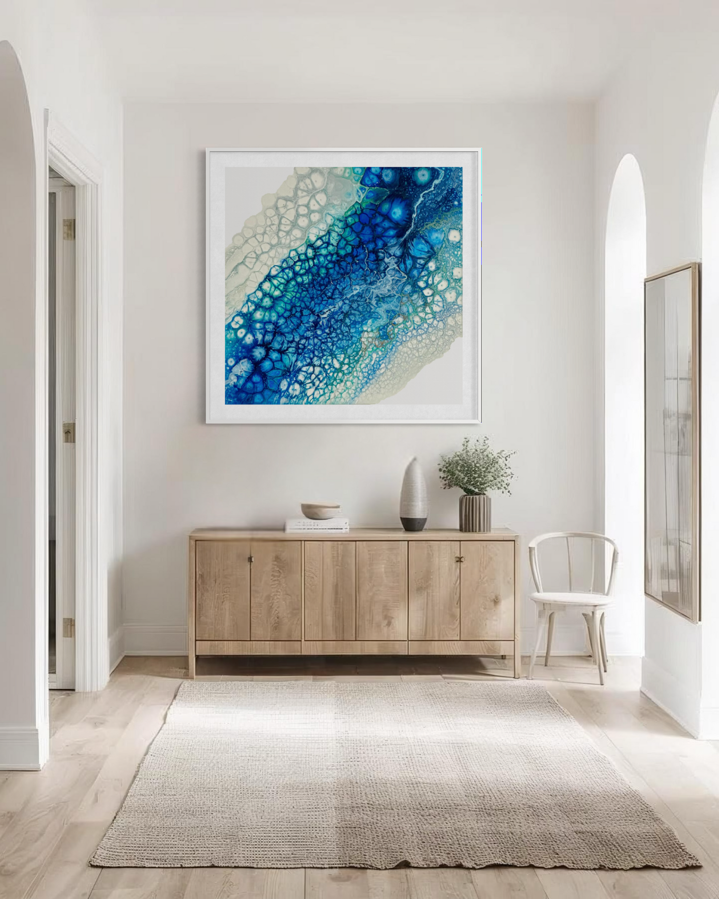 Colourful wall art with a coastal feel