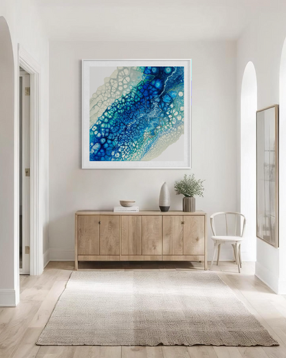 Colourful wall art with a coastal feel