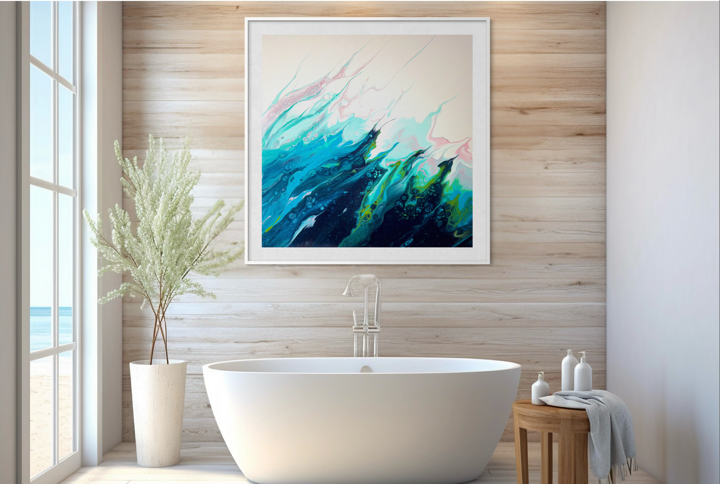 Blue abstract art prints