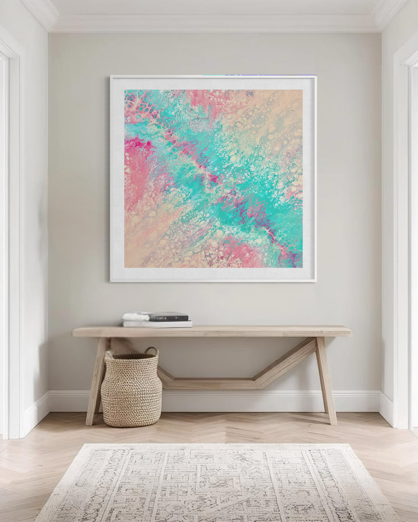 Pink abstract art prints