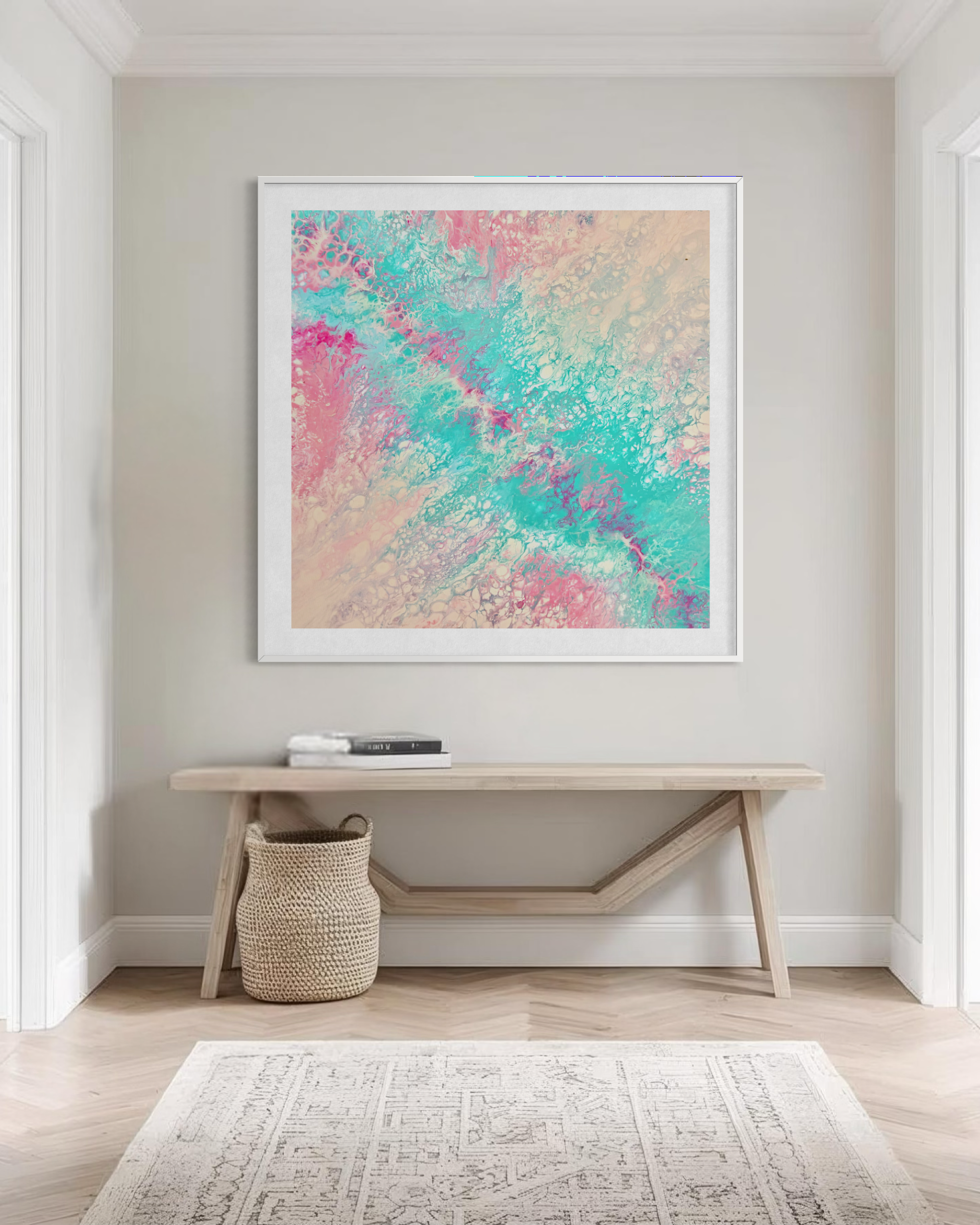 Pink abstract art prints