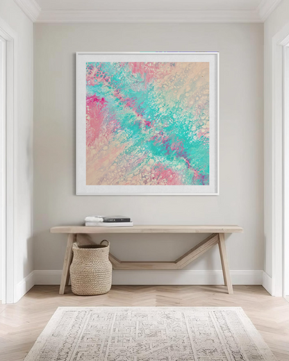 Pink abstract art prints