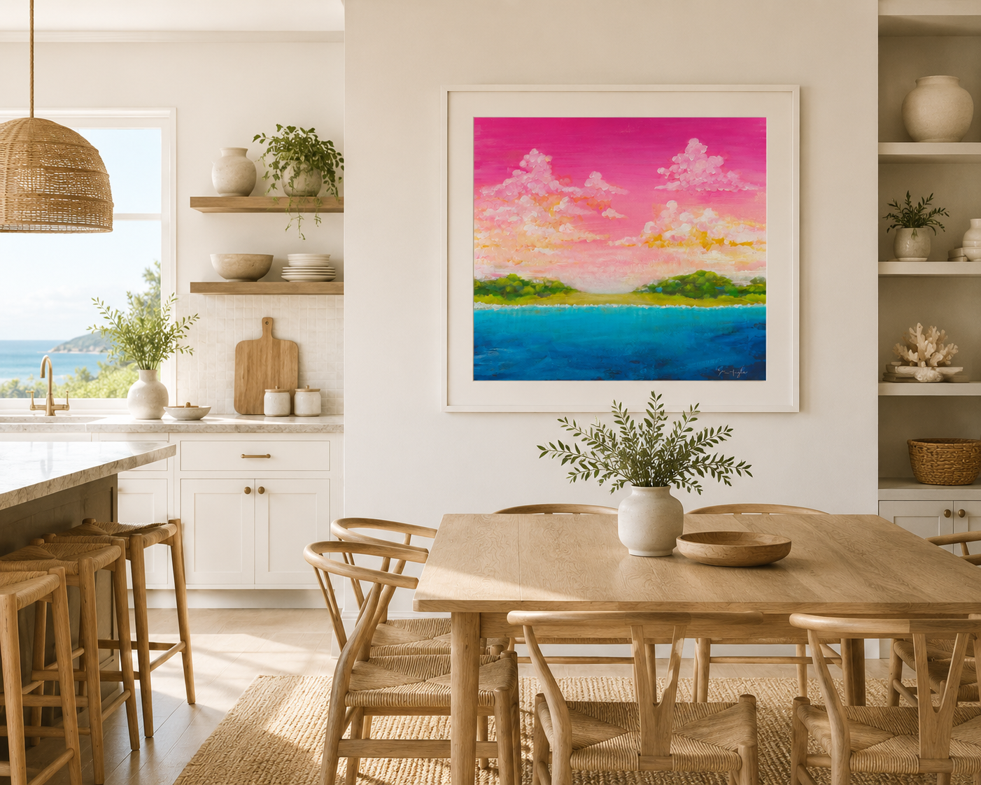 Pink Coastal Artwork