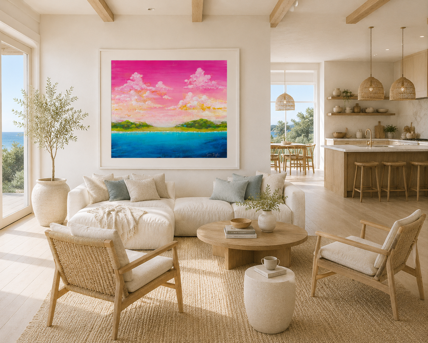Pink Coastal Artwork