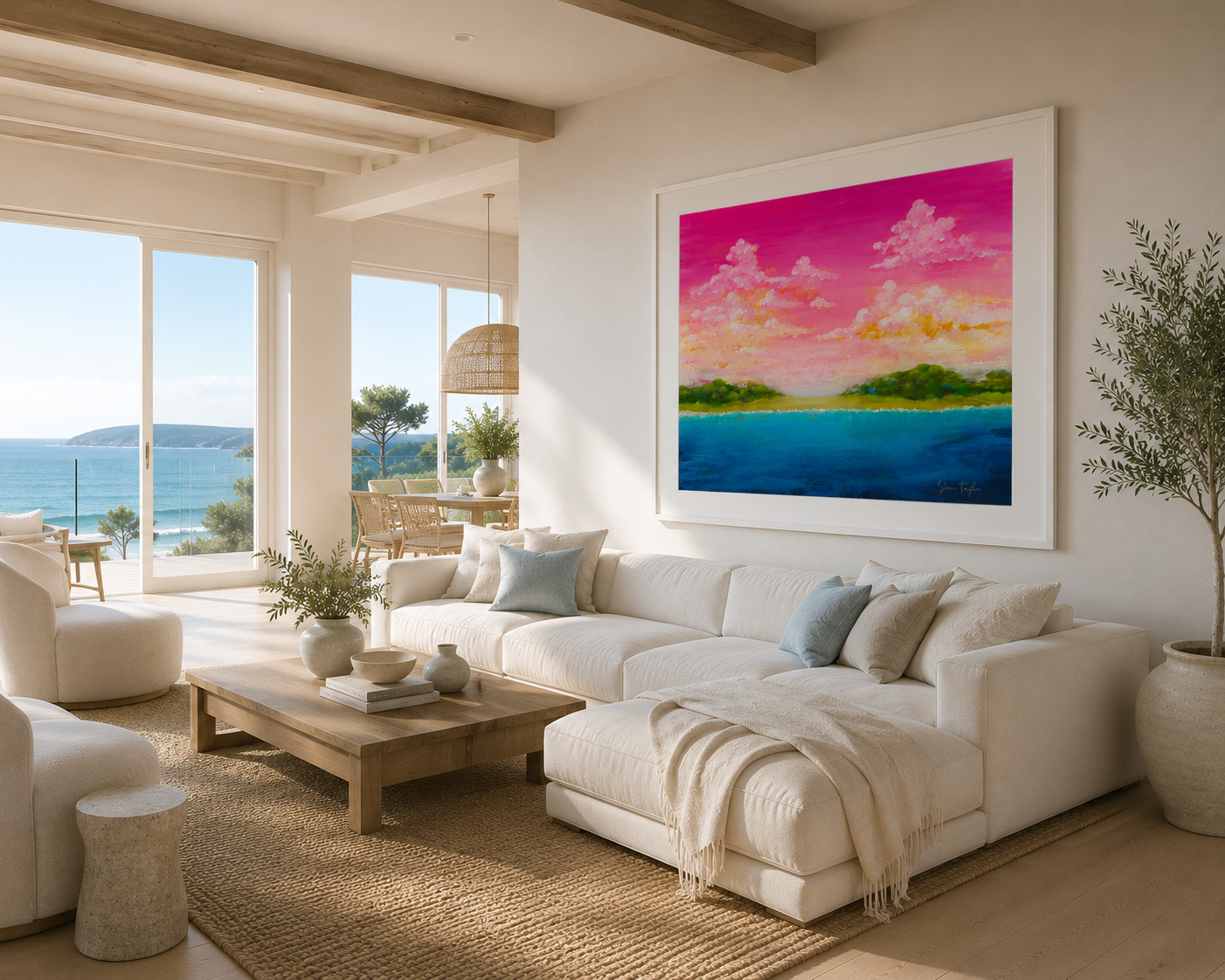Pink Coastal Artwork