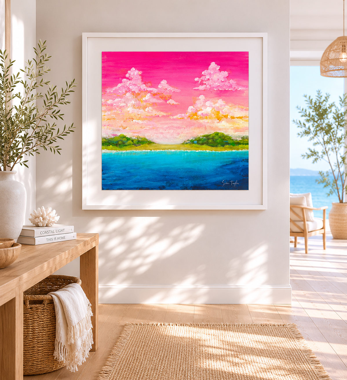 Pink Coastal Art