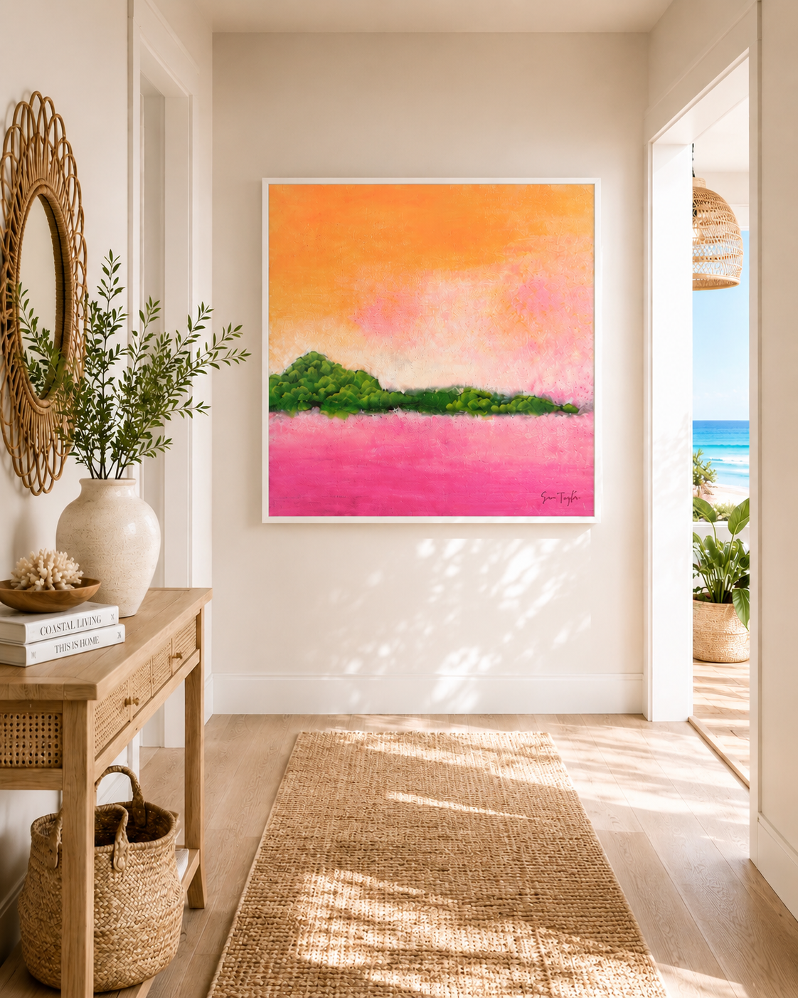 Orange Abstract Art by Sam Tayor