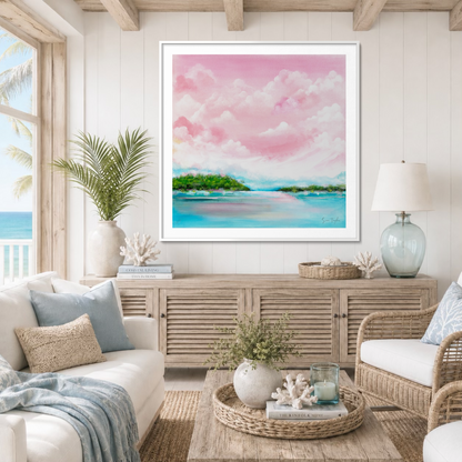 Pink Abstract Art of the Sky & Sea