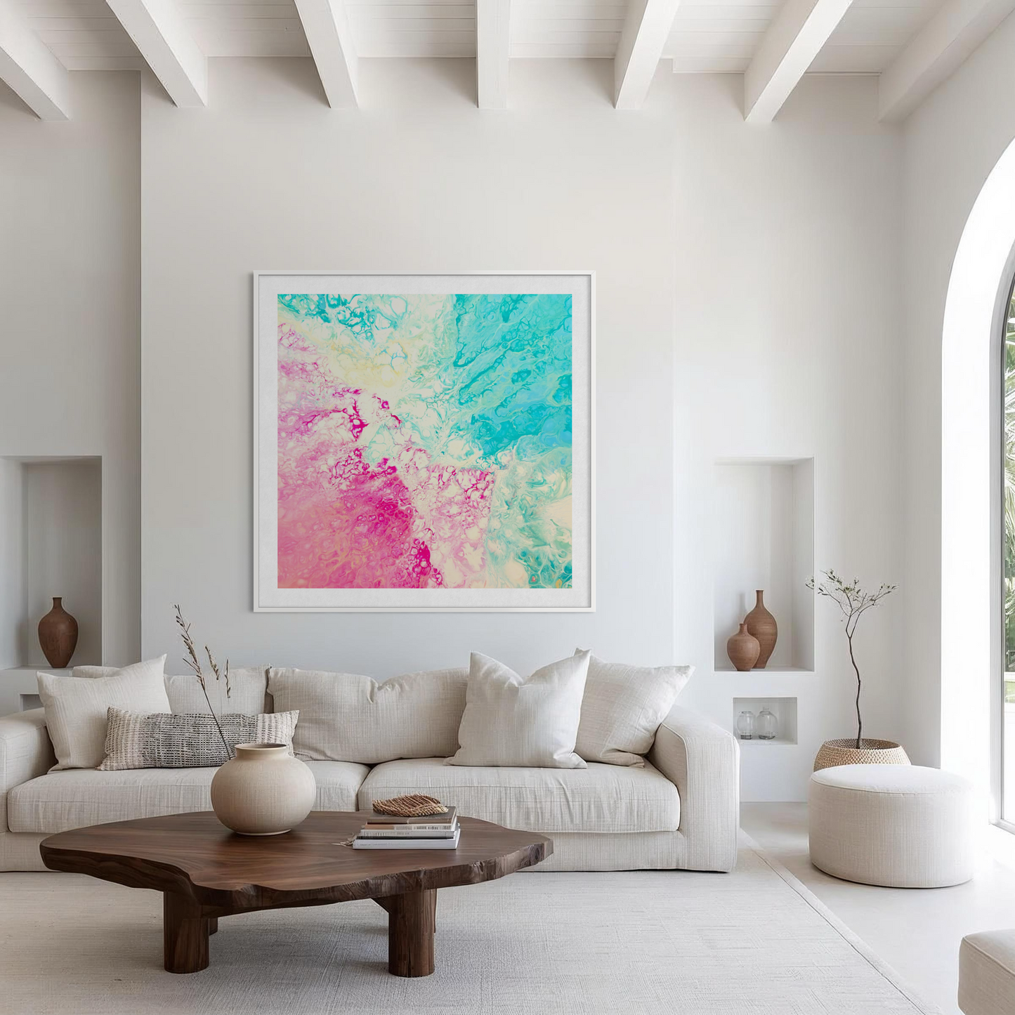Pink abstract wall art